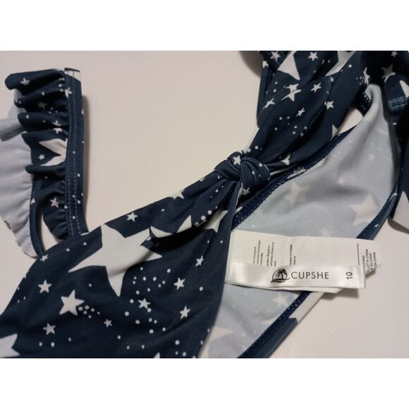 CUPSHE, Navy Bikini with Stars, Girl Size 10 - Picture 6 of 6
